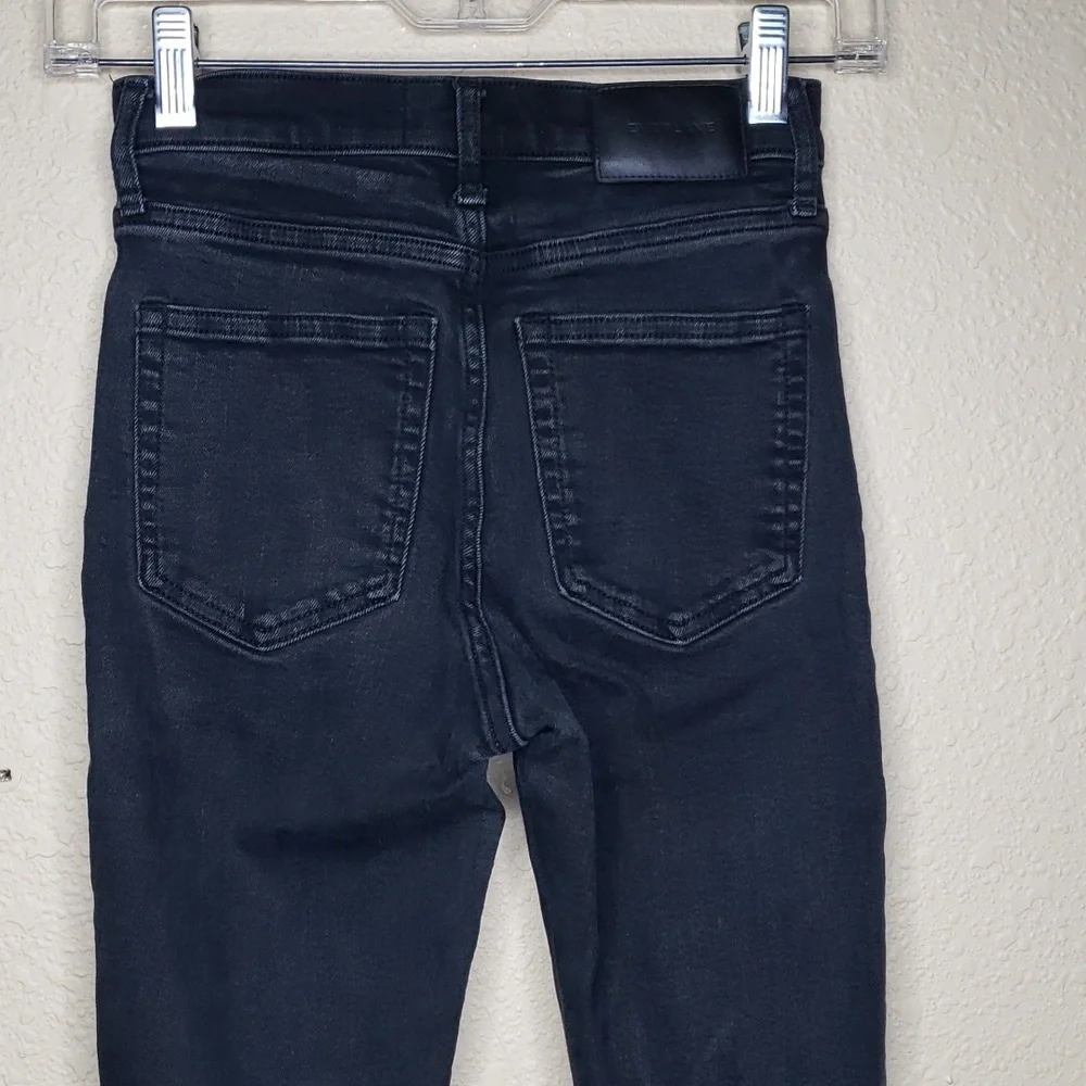 Everlane The Authentic Stretch High Rise Skinny Jeans Size 25 Cotton Modal Black